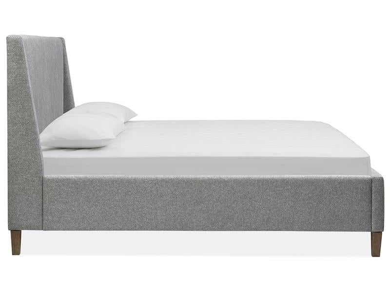 Lindon B5570-60G - Complete King Grey Upholstered Island Bed