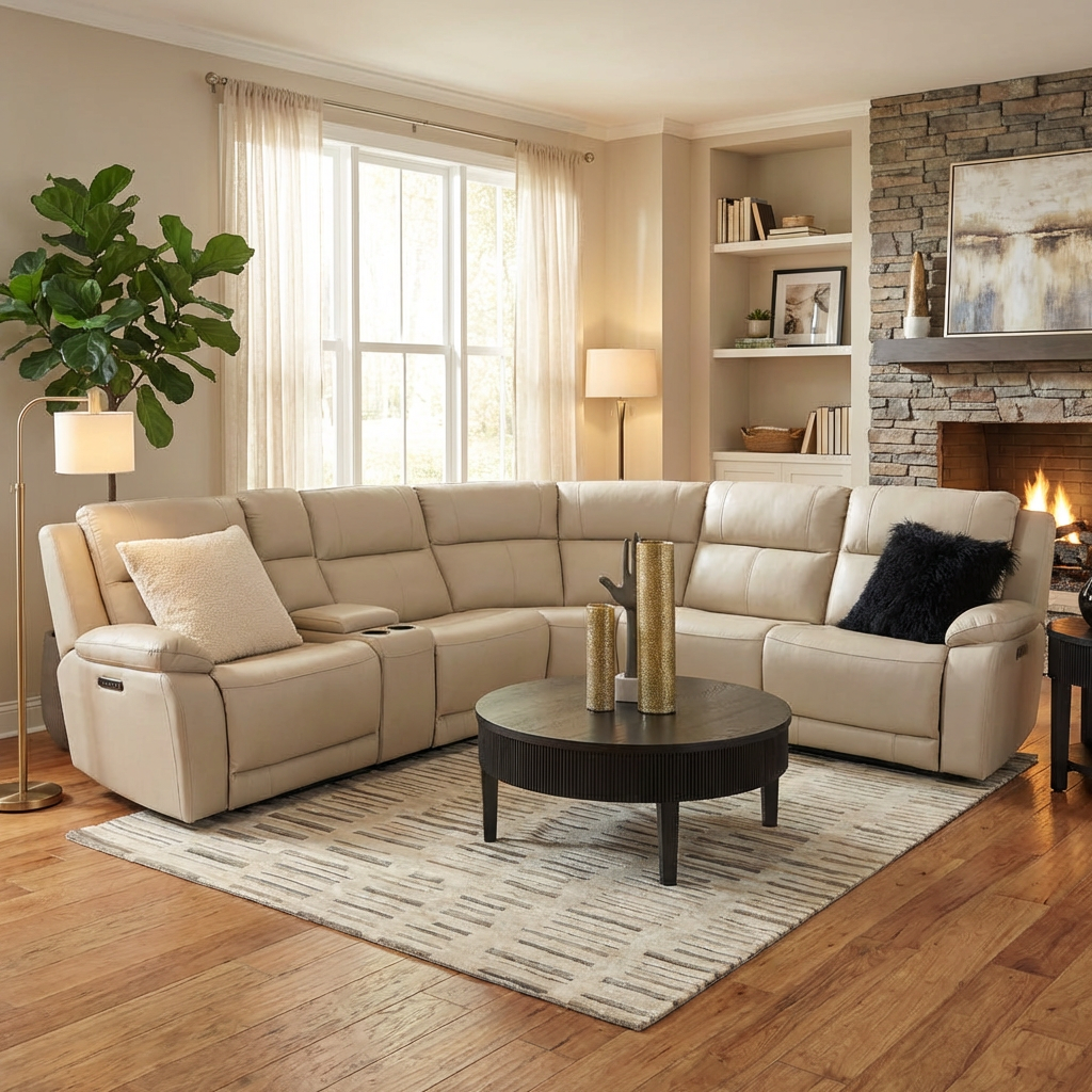 Windsor 6-Piece Reclining Sectional – Alabaster