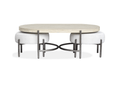 Jennings Oval Cocktail Table w/2 Ottomans (Uph. Seat)