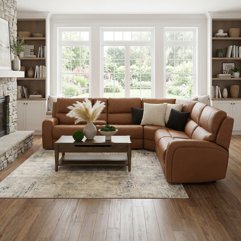 Turner Power Reclining Sectional – Oslo Antelope